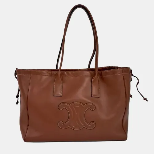 Cuir Triomphe Drawstring Cabas Leather Tote Bag - Celine - Modalova