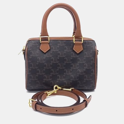 Boston Small Triomphe Canvas Leather Top Handle Bag - Celine - Modalova