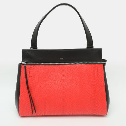 Edge Large /Red Leather and Python Top Handle Bag - Celine - Modalova