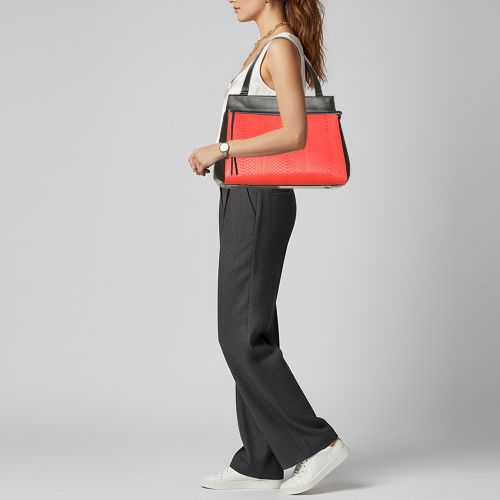 Edge Large /Red Leather and Python Top Handle Bag - Celine - Modalova