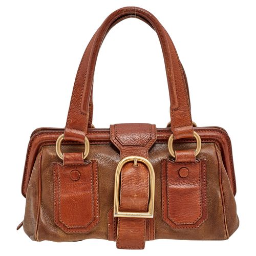 Celine Two Tone Brown Leather Ella Frame Satchel - Celine - Modalova