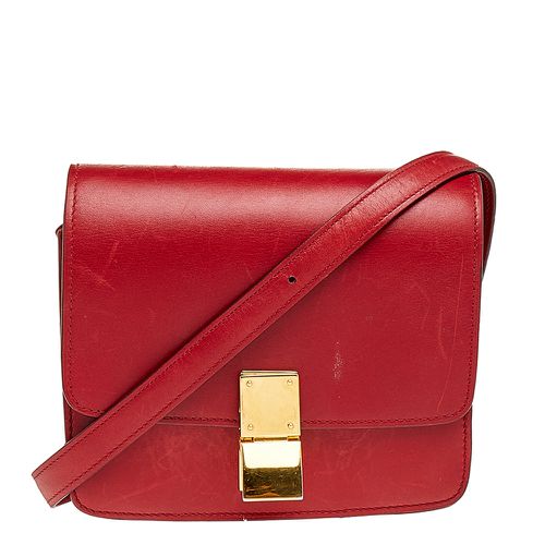 Celine Red Leather Small Classic Box Flap Bag - Celine - Modalova