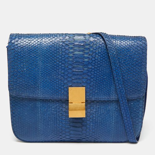 Celine Blue Python Large Classic Box Shoulder Bag - Celine - Modalova