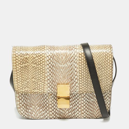 Celine Beige/Cream Watersnake Medium Classic Box Shoulder Bag - Celine - Modalova