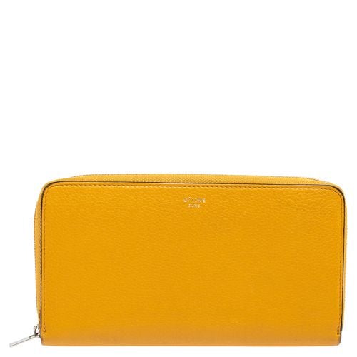 Celine Mustard Yellow Leather Zip Around Wallet - Celine - Modalova