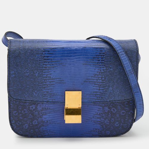 Celine Blue Lizard and Leather Medium Classic Box Shoulder Bag - Celine - Modalova