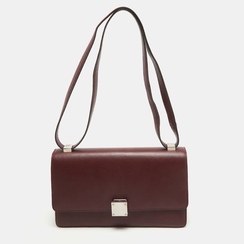 Celine Burgundy/Brown Leather and Python Classic Box Shoulder Bag - Celine - Modalova