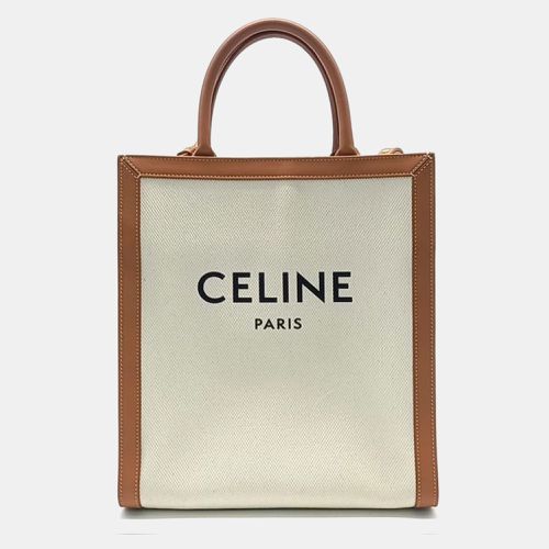 Celine Beige/Brown Fabric and Leather Small Cabas Vertical Tote Bag - Celine - Modalova