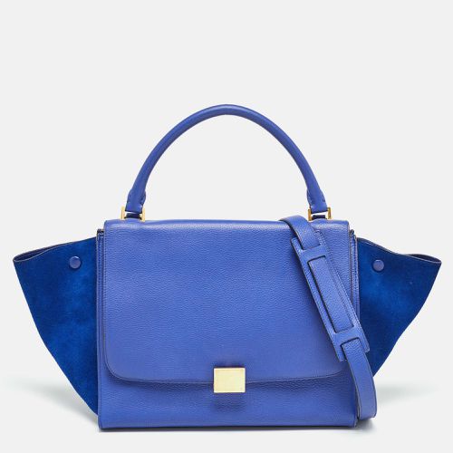 Celine Blue Leather and Suede Medium Trapeze Bag - Celine - Modalova