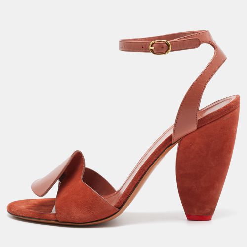 Celine Brown Leather and Suede Ankle Strap Sandals Size 40 - Celine - Modalova