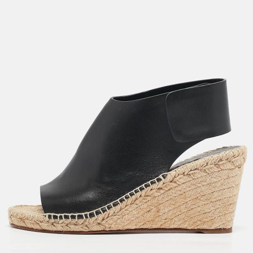 Celine Black Leather Espadrille Wedge Sandals Size 39 - Celine - Modalova