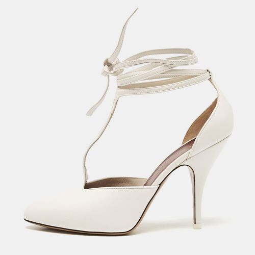 Celine White Leather Night Out Ankle Tie Pumps Size 38 - Celine - Modalova