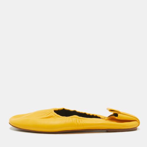 Celine Yellow Leather Scrunch Ballet Flats Size 38 - Celine - Modalova