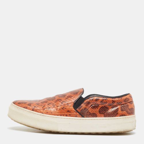 Celine Orange/Brown Snakeskin Leather Skate Slip On Sneakers Size 38.5 - Celine - Modalova