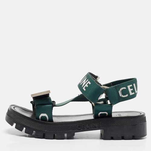 Celine Green Canvas Leo Ankle Strap Sandals Size 36 - Celine - Modalova