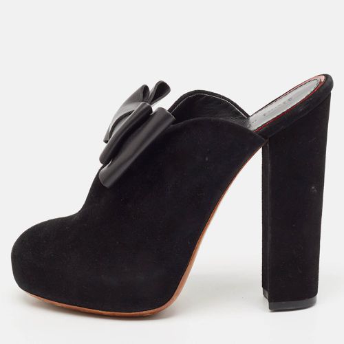 Celine Black Leather and Suede Phoebe Philo Bow Mules Size 37 - Celine - Modalova