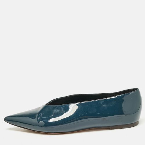 Celine Blue Patent Leather V neck Ballet Flats Size 37.5 - Celine - Modalova