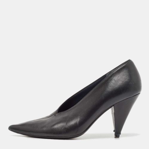 Celine Black Leather V Cut Pointed Toe Pumps Size 39 - Celine - Modalova