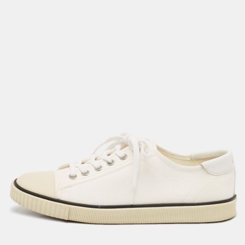 Celine White Canvas and Rubber Blank Lace Up Sneakers Size 39 - Celine - Modalova