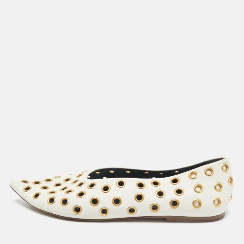 Celine Cream Leather Eyelet Detail Ballet Flats Size 38 - Celine - Modalova