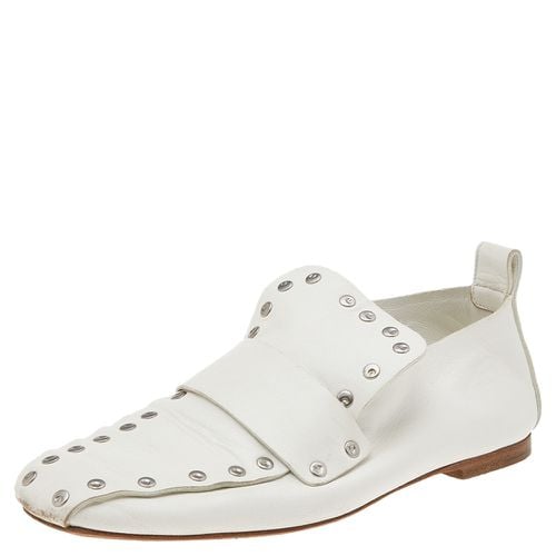 Celine White Leather Rivet Studs Loafers Size 36.5 - Celine - Modalova