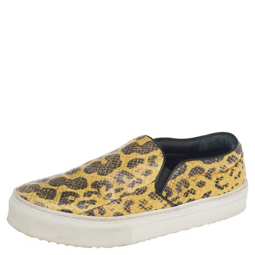 Celine Yellow/Black Snakeskin Leather Slip On Sneakers Size 37 - Celine - Modalova