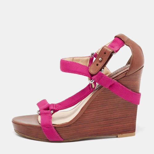 Céline Canvas T-Strap Wedge Slingback Sandals Size 39 - Celine - Modalova