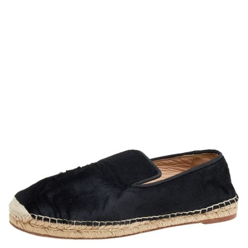 Celine Black Calf Hair Espadrille Flats Size 41 - Celine - Modalova