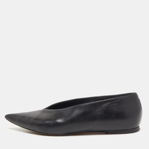 Celine Black Leather V-Neck Ballet Flats Size 35.5 - Celine - Modalova