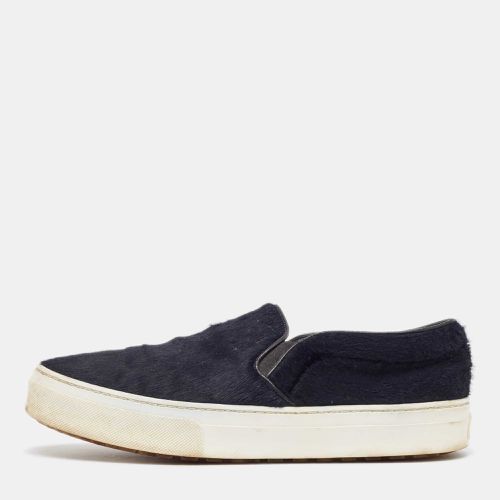 Celine Navy Blue Calf Hair Slip On Sneakers Size 38 - Celine - Modalova