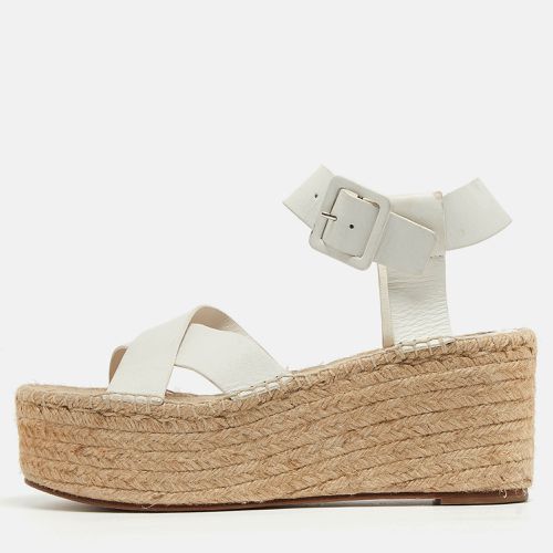 Celine White Leather Espadrille Sandals Size 41 - Celine - Modalova