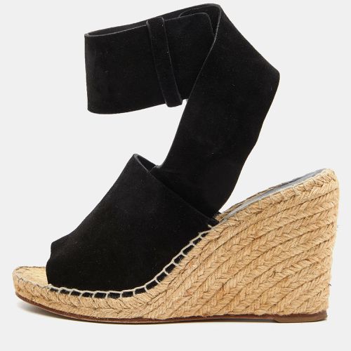 Celine Black Suede Espadrille Wedge Sandals Size 39 - Celine - Modalova