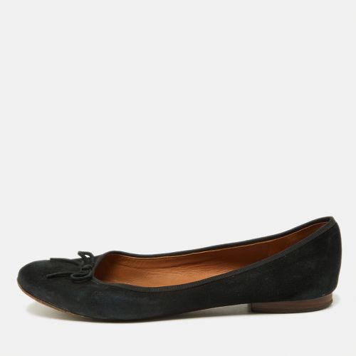 Celine Black Suede Bow Ballet Flats Size 38 - Celine - Modalova