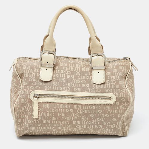 Signature Canvas and Patent Leather Boston Bag - Cerruti - Modalova