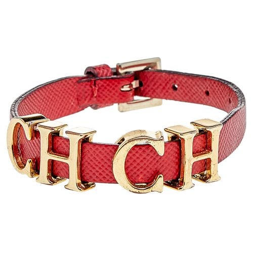 CH Carolina Herrera Red Leather Logo Charm Wrap Bracelet - CH Carolina Herrera - Modalova