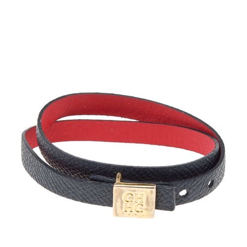 CH Carolina Herrera Black Leather Double Wrap Bracelet - CH Carolina Herrera - Modalova