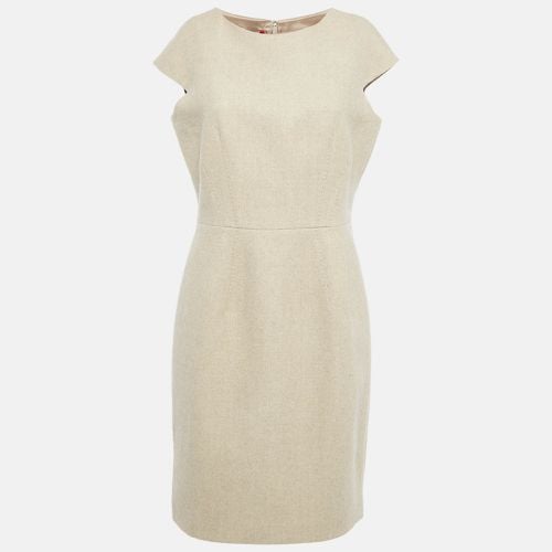 CH Carolina Herrera Beige Wool Cap Sleeve Sheath Dress L - CH Carolina Herrera - Modalova