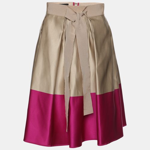 CH Carolina Herrera Beige/Purple Silk Midi Skirt S - CH Carolina Herrera - Modalova