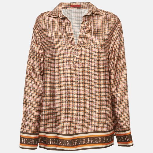 CH Carolina Herrera Red Houndstooth Printed Sateen Top M - CH Carolina Herrera - Modalova