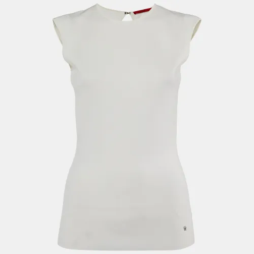 CH Carolina Herrera Off White Knit Open Back Top XS - CH Carolina Herrera - Modalova