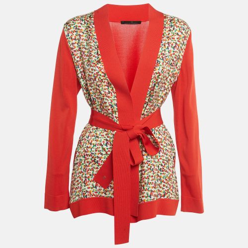 CH Carolina Herrera Printed Silk and Knit Belted Cardigan M - CH Carolina Herrera - Modalova