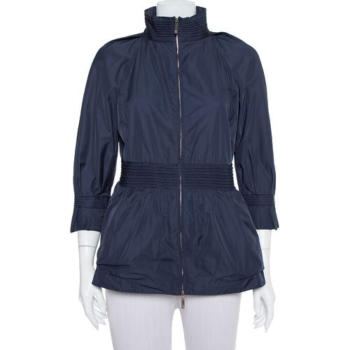 CH Carolina Herrera Navy Blue Synthetic Zip Front Peplum Jacket S - CH Carolina Herrera - Modalova