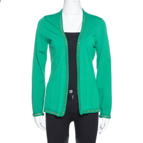 CH Carolina Herrera Green Knit Metal Detail Open Front Cardigan S - CH Carolina Herrera - Modalova