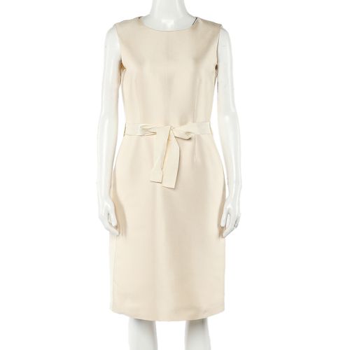 CH Carolina Herrera Cream Sleeveless Belted Dress M - CH Carolina Herrera - Modalova