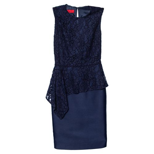 CH Carolina Herrera Navy Blue Lace Sleeveless Peplum Dress XS - CH Carolina Herrera - Modalova