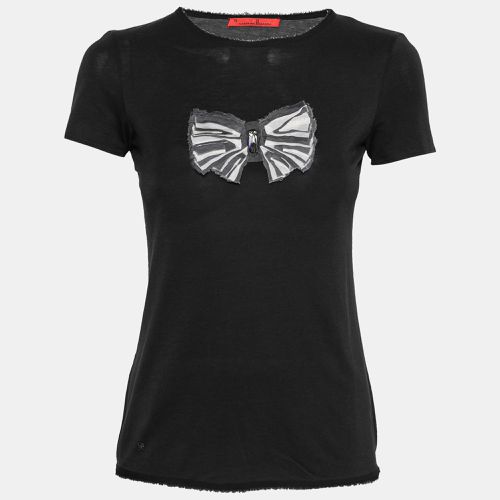 CH Carolina Herrera Black Cotton Bow Applique T-Shirt XS - CH Carolina Herrera - Modalova