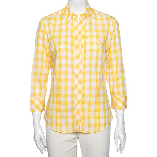 CH Carolina Herrera Yellow Checked Cotton Long Sleeve Shirt L - CH Carolina Herrera - Modalova