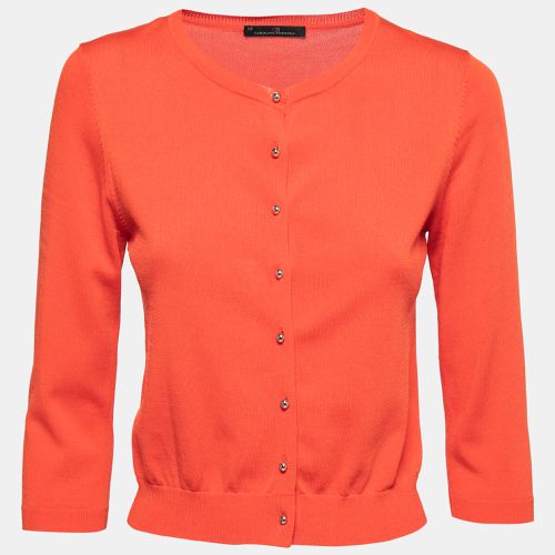 CH Carolina Herrera Orange Knit Button Front Cardigan XS - CH Carolina Herrera - Modalova