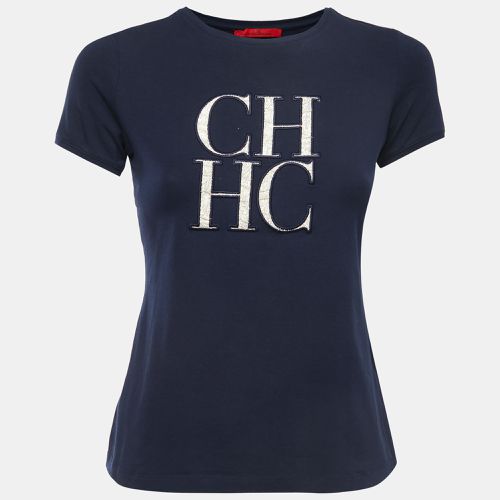 CH Carolina Herrera Navy Blue Logo Patch Cotton Crew Neck Short Sleeve T-Shirt XS - CH Carolina Herrera - Modalova