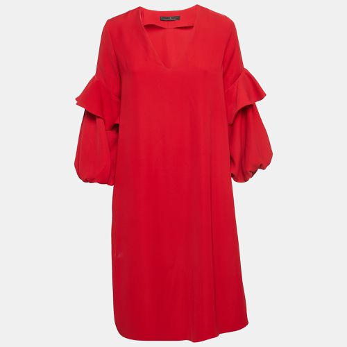 CH Carolina Herrera Red Stretch Crepe Balloon Sleeve Short Dress S - CH Carolina Herrera - Modalova